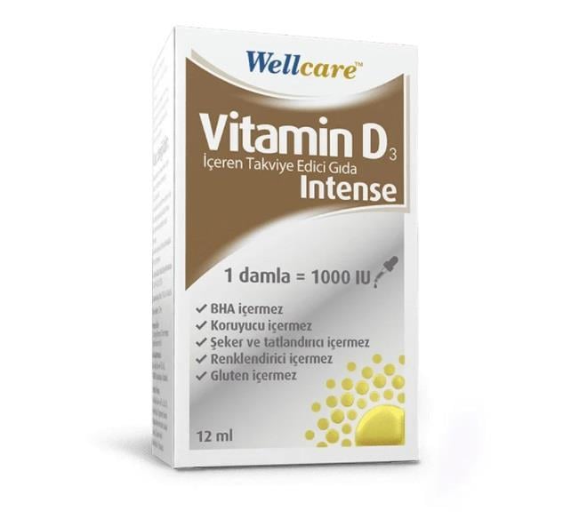 WELLCAREVİTAMİN-MİNERALLERWellcare Vitamin D3 Intense 1000 IU 12 ml