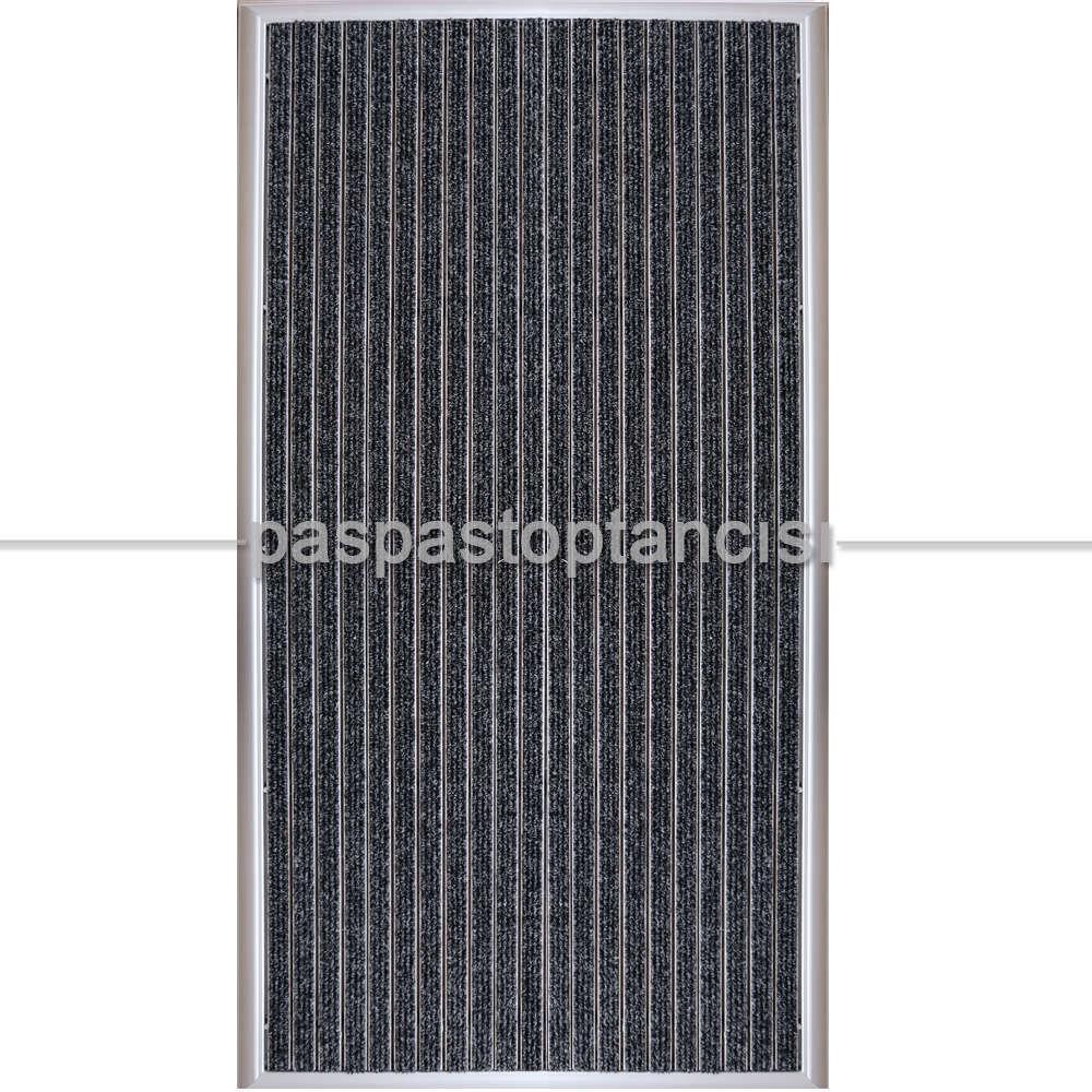 Alüminyum Metal Paspas Bukle Halı Fitilli PM1000 Gri