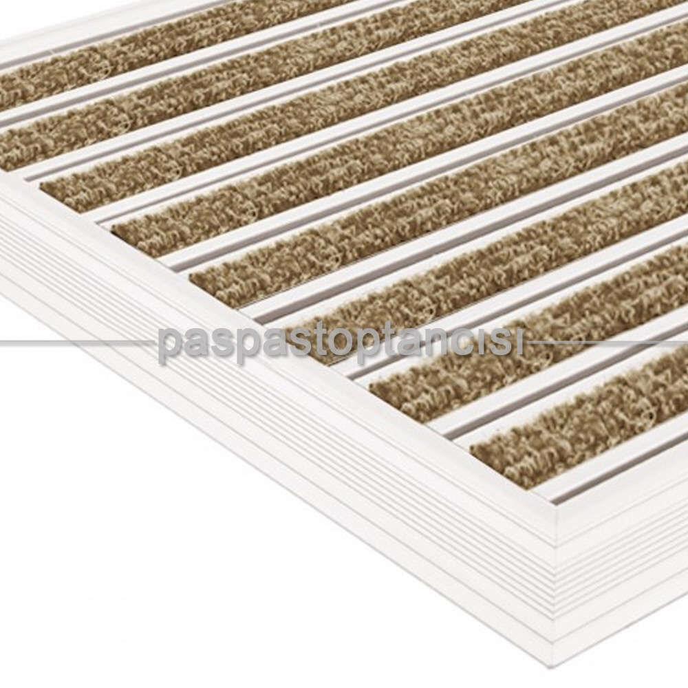 Alüminyum Metal Paspas Bukle Halı Fitilli PM1000 Bej