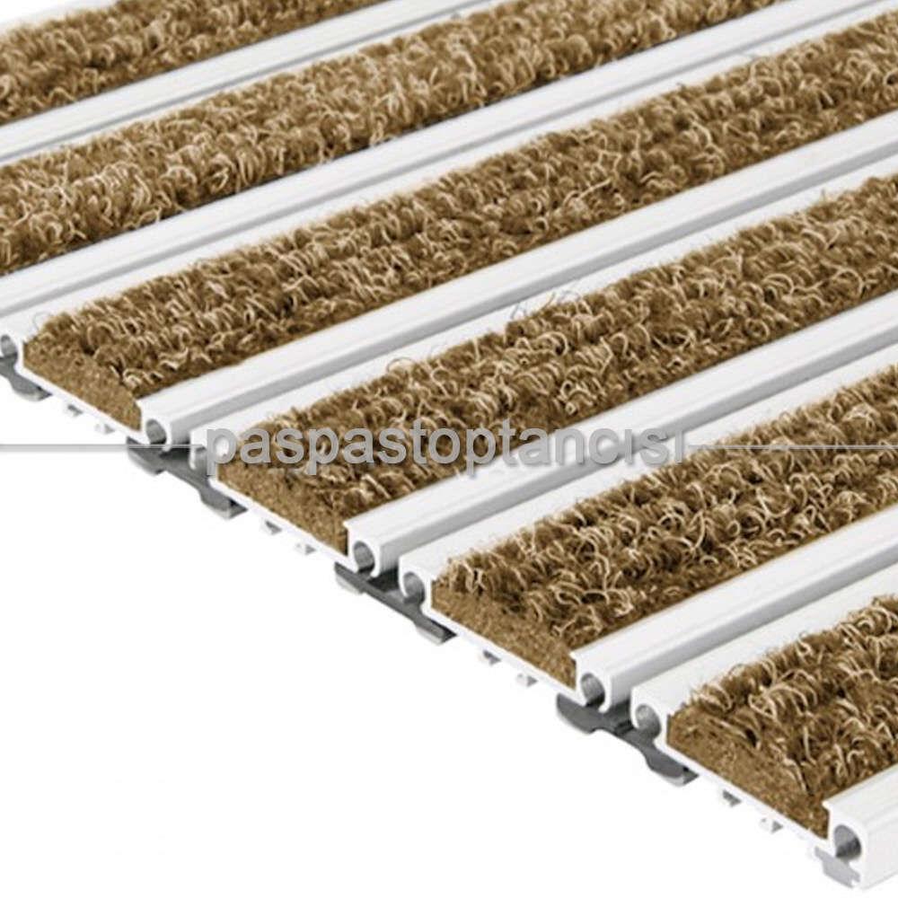 Alüminyum Metal Paspas Bukle Halı Fitilli PM1000 Bej