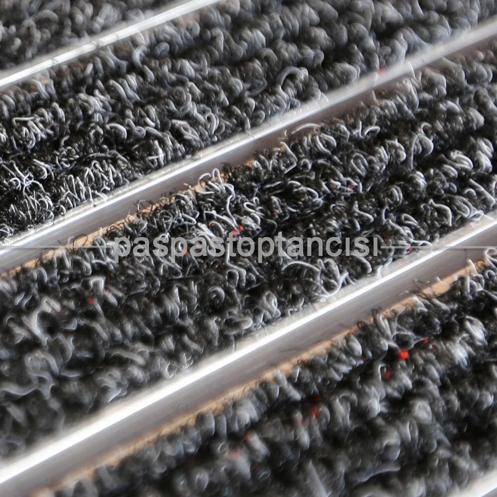 Alüminyum Metal Paspas Bukle Halı Fitilli PM1000 Gri