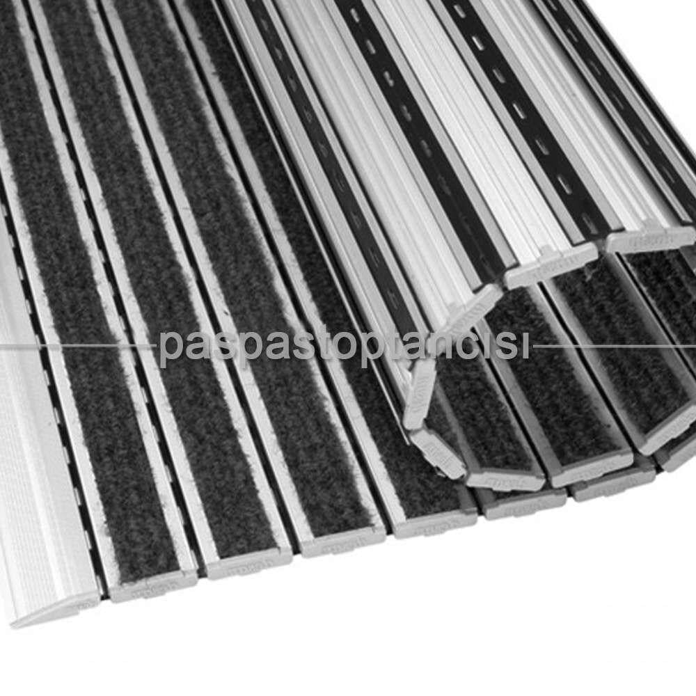 Alüminyum Metal Paspas Bukle Halı Fitilli PM1000 Siyah