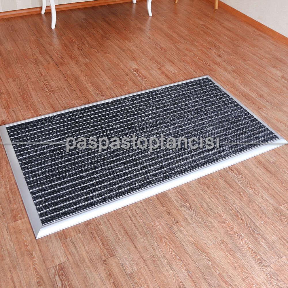 Alüminyum Metal Paspas Bukle Halı Fitilli PM1000 Gri