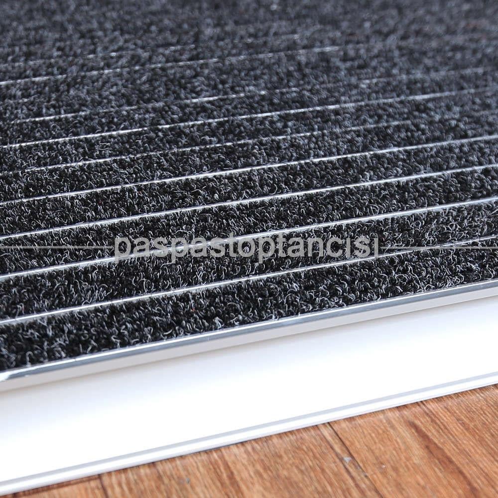 Alüminyum Metal Paspas Bukle Halı Fitilli PM1000 Gri