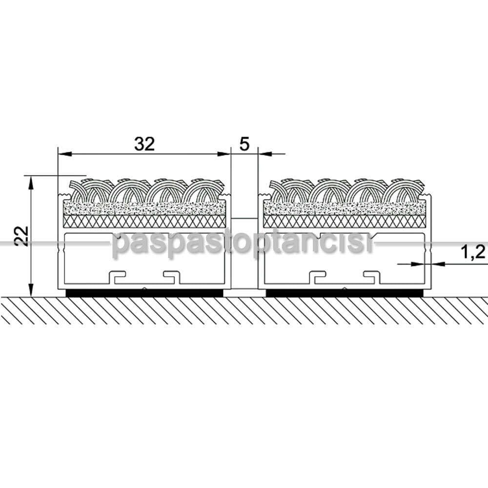 Alüminyum Paspas Bukle Halı Fitilli UM1000 Siyah