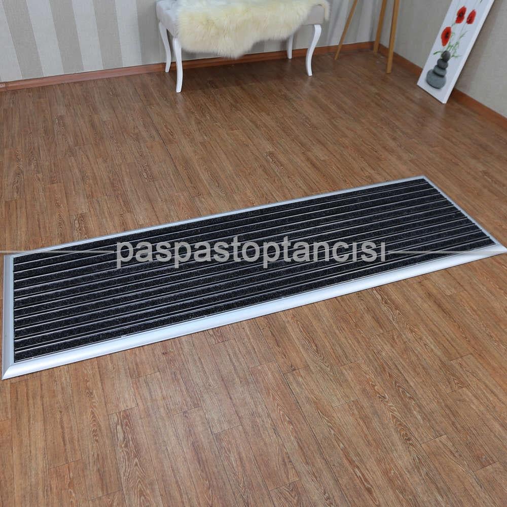 Alüminyum Paspas Bukle Halı Fitilli ve Fırça Sıyırıcılı UM1000F Siyah