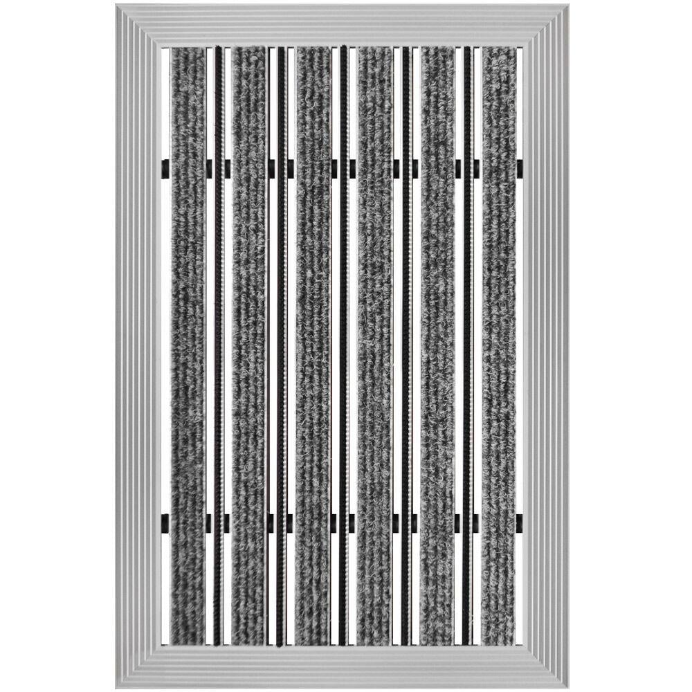 Alüminyum Paspas Bukle Halı Fitilli ve Fırça Sıyırıcılı UM1000F Gri