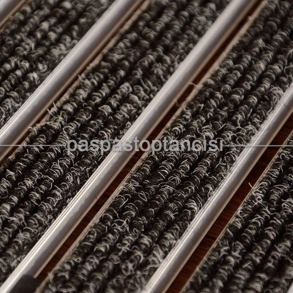 Alüminyum Paspas Bukle Halı Fitilli ve Yivli PVC Fitilli SM1020 Gri