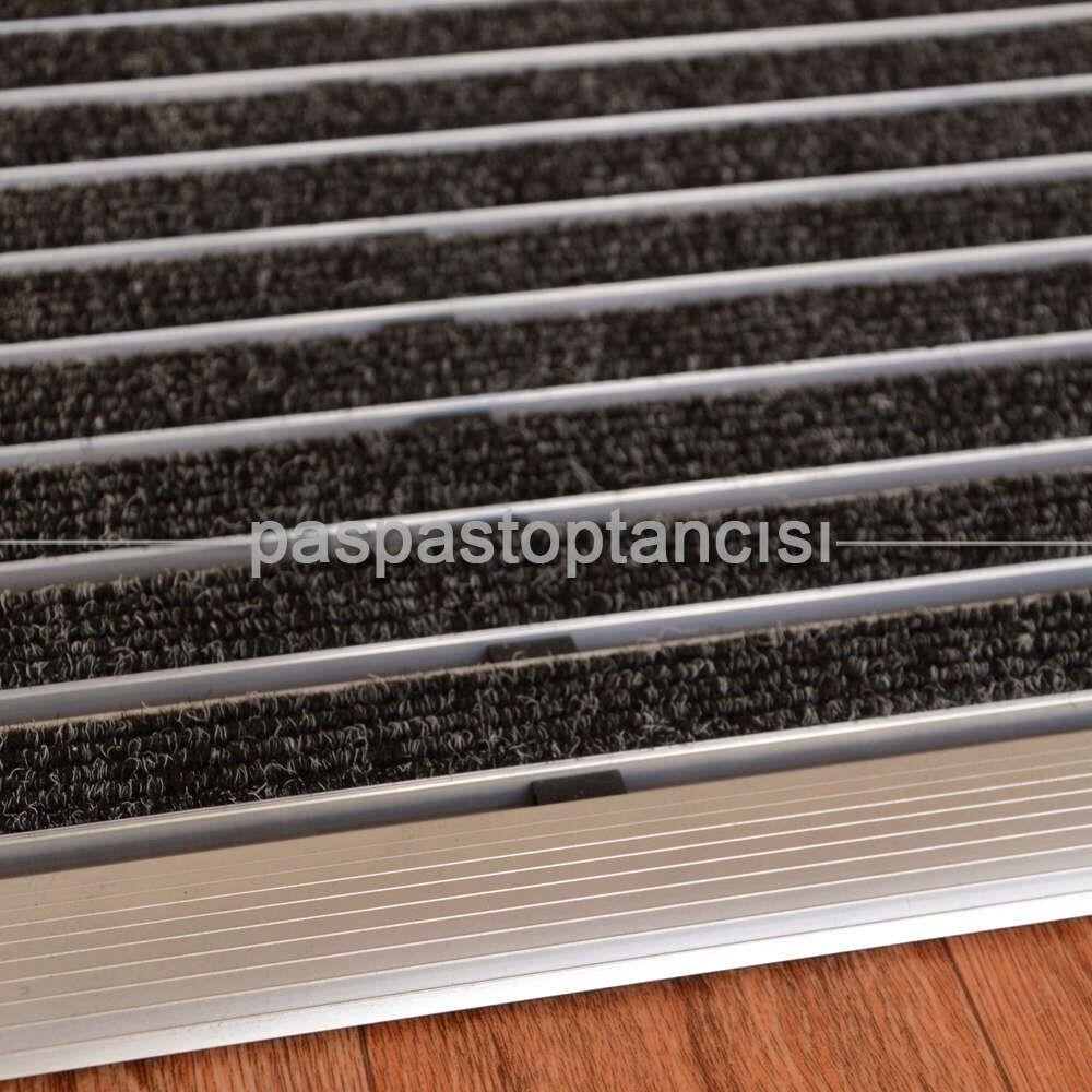 Alüminyum Paspas Bukle Halı Fitilli ve Yivli PVC Fitilli SM1020 Gri