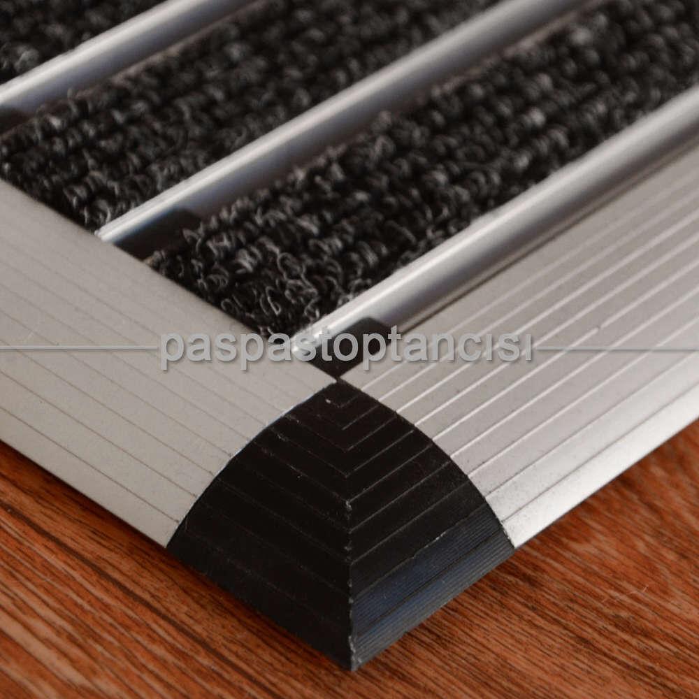 Alüminyum Paspas Bukle Halı Fitilli ve Yivli PVC Fitilli SM1020 Gri