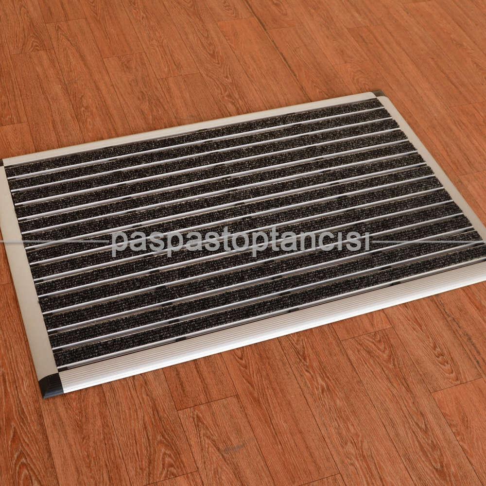 Alüminyum Paspas Bukle Halı Fitilli ve Yivli PVC Fitilli SM1020 Gri