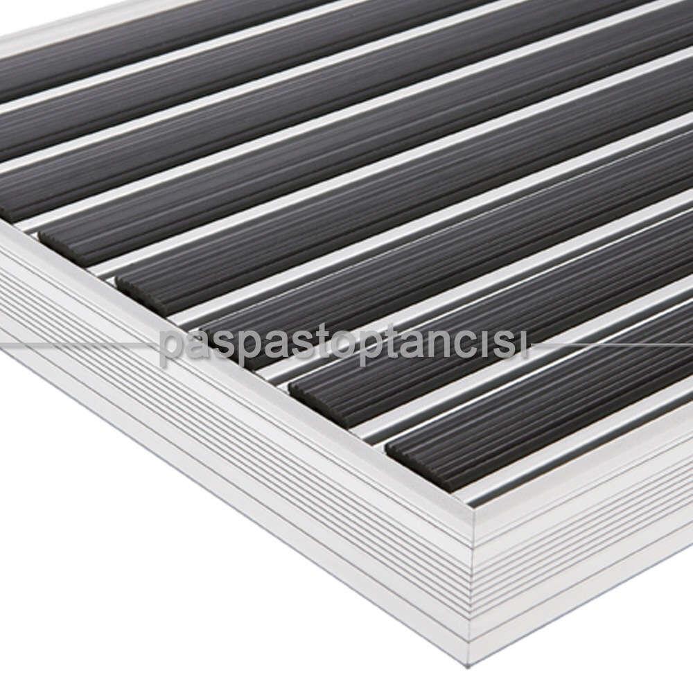 Alüminyum Paspas Yivli PVC Fitilli PM2000 Siyah