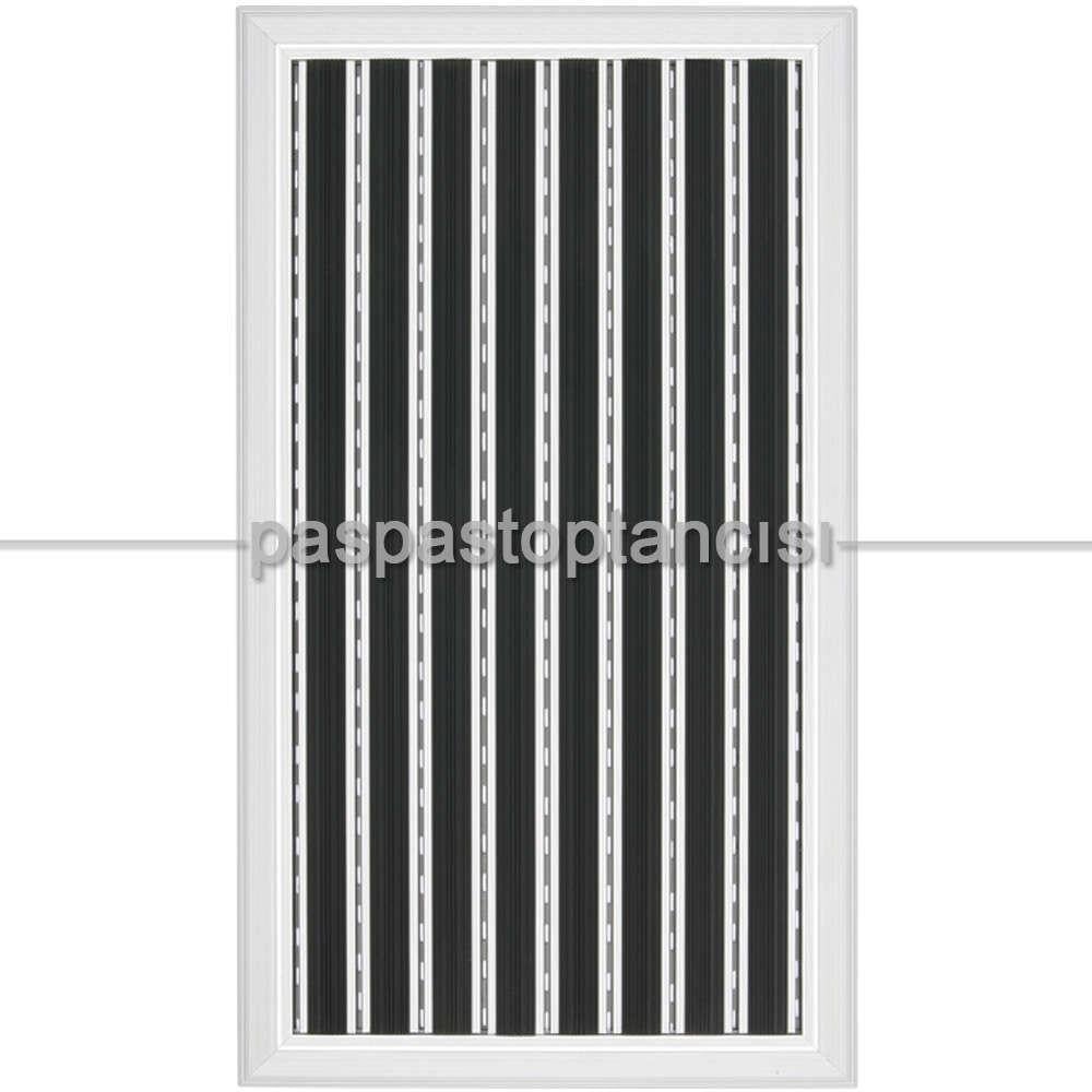 Alüminyum Paspas Yivli PVC Fitilli PM2000 Siyah