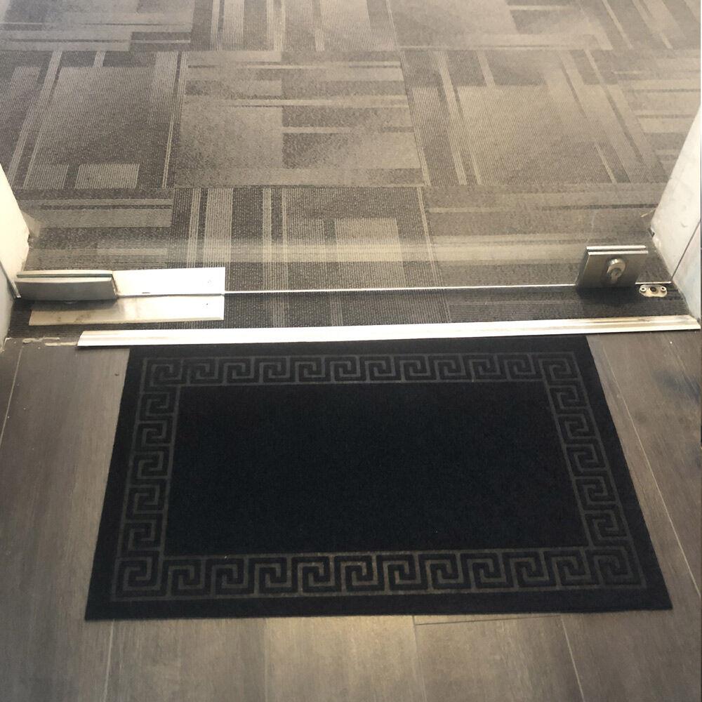 Kabartmalı  Çerçeveli Siyah Kapı Paspası