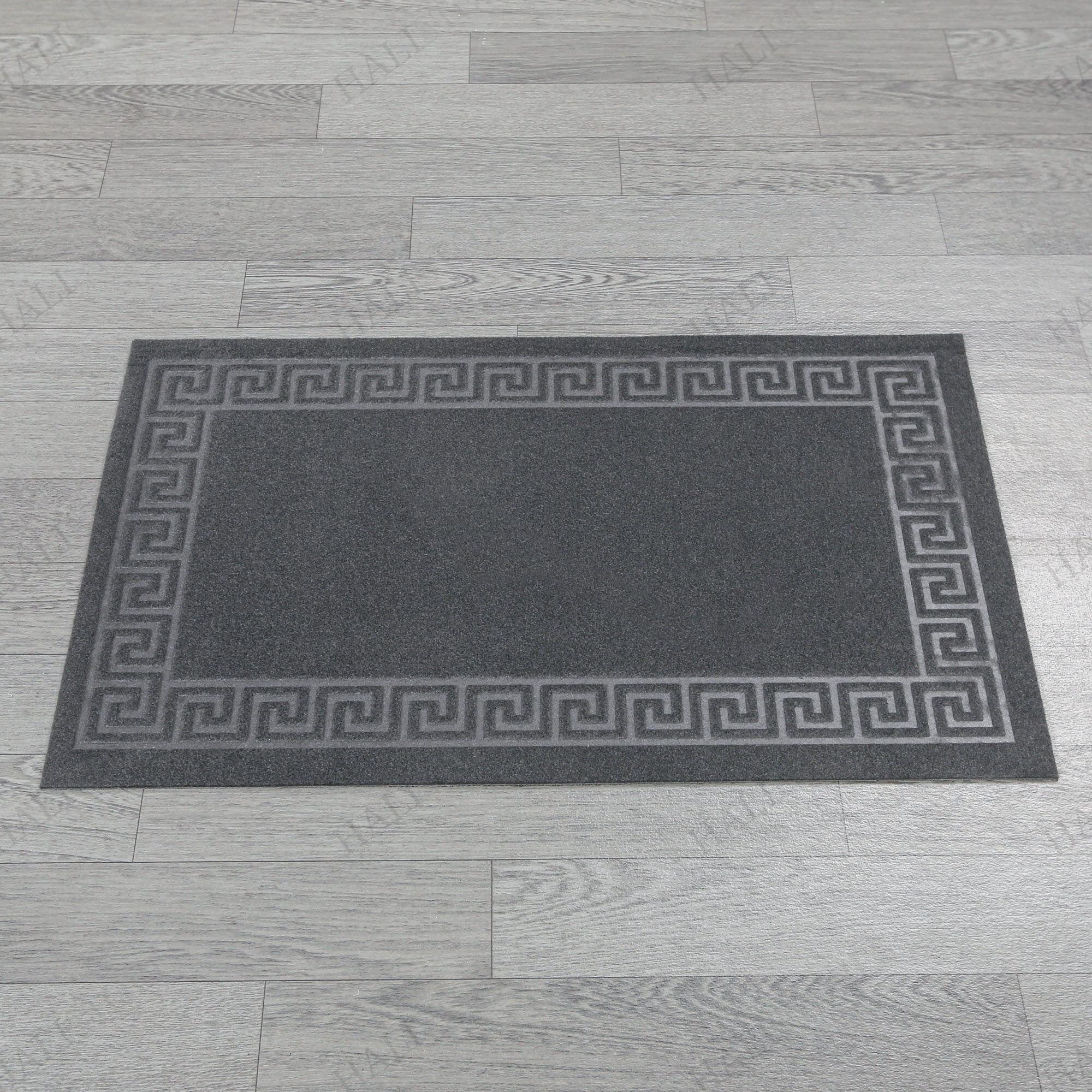 Kabartmalı Çerçeveli Gri Kapı Paspası