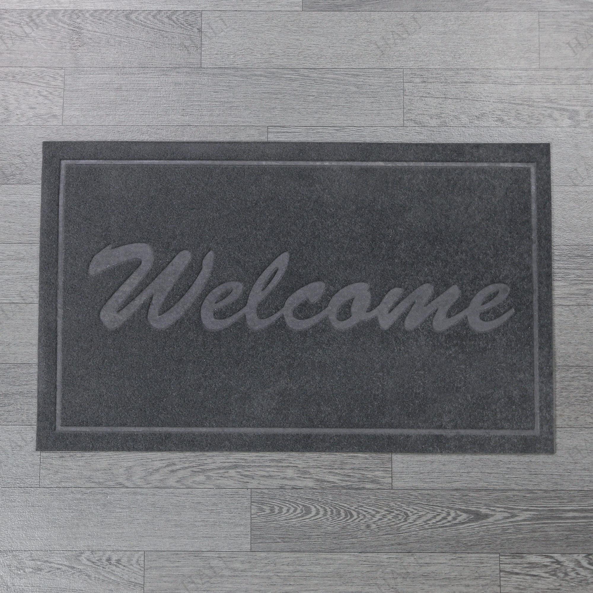 Kabartmalı Welcome Gri Kapı Paspası