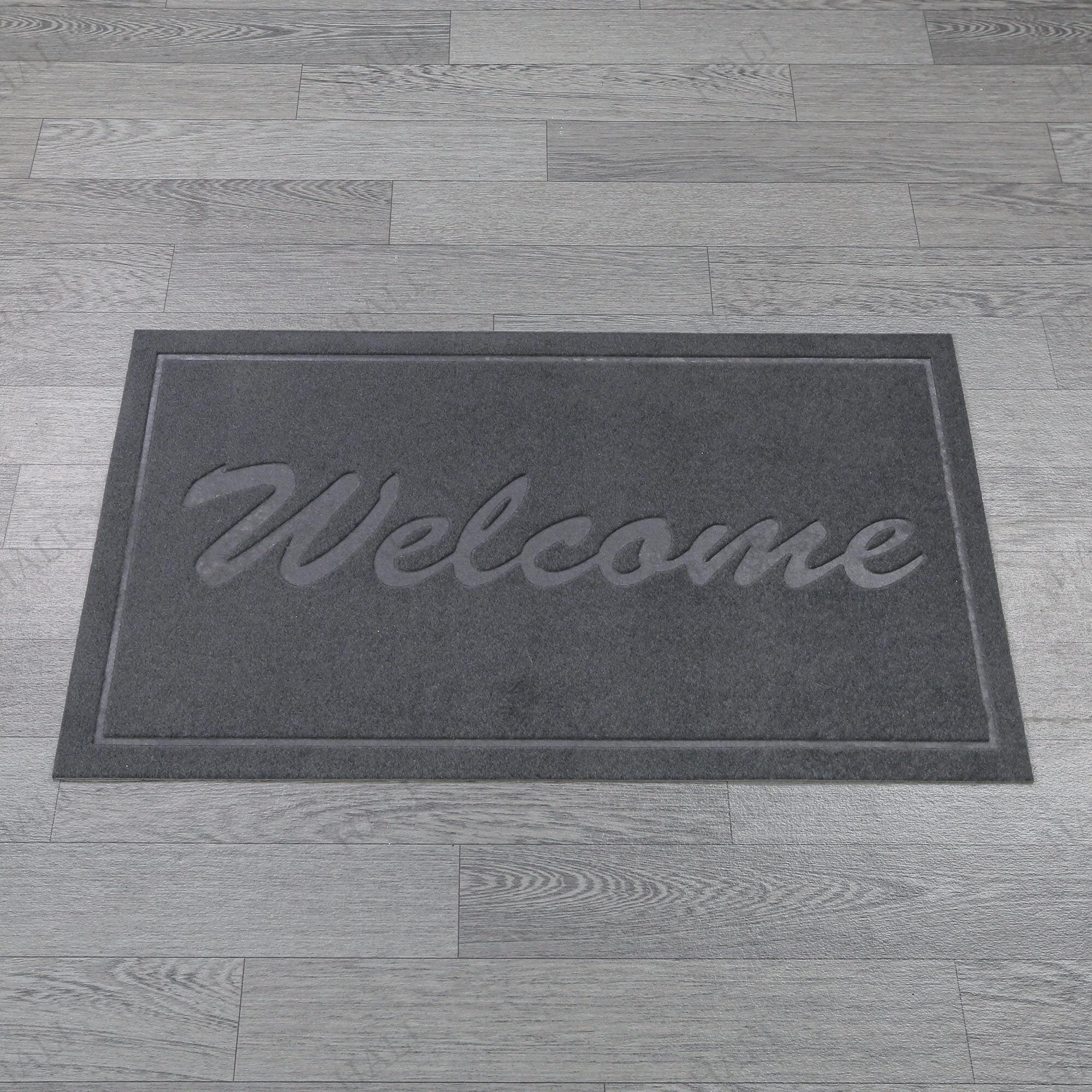 Kabartmalı Welcome Gri Kapı Paspası