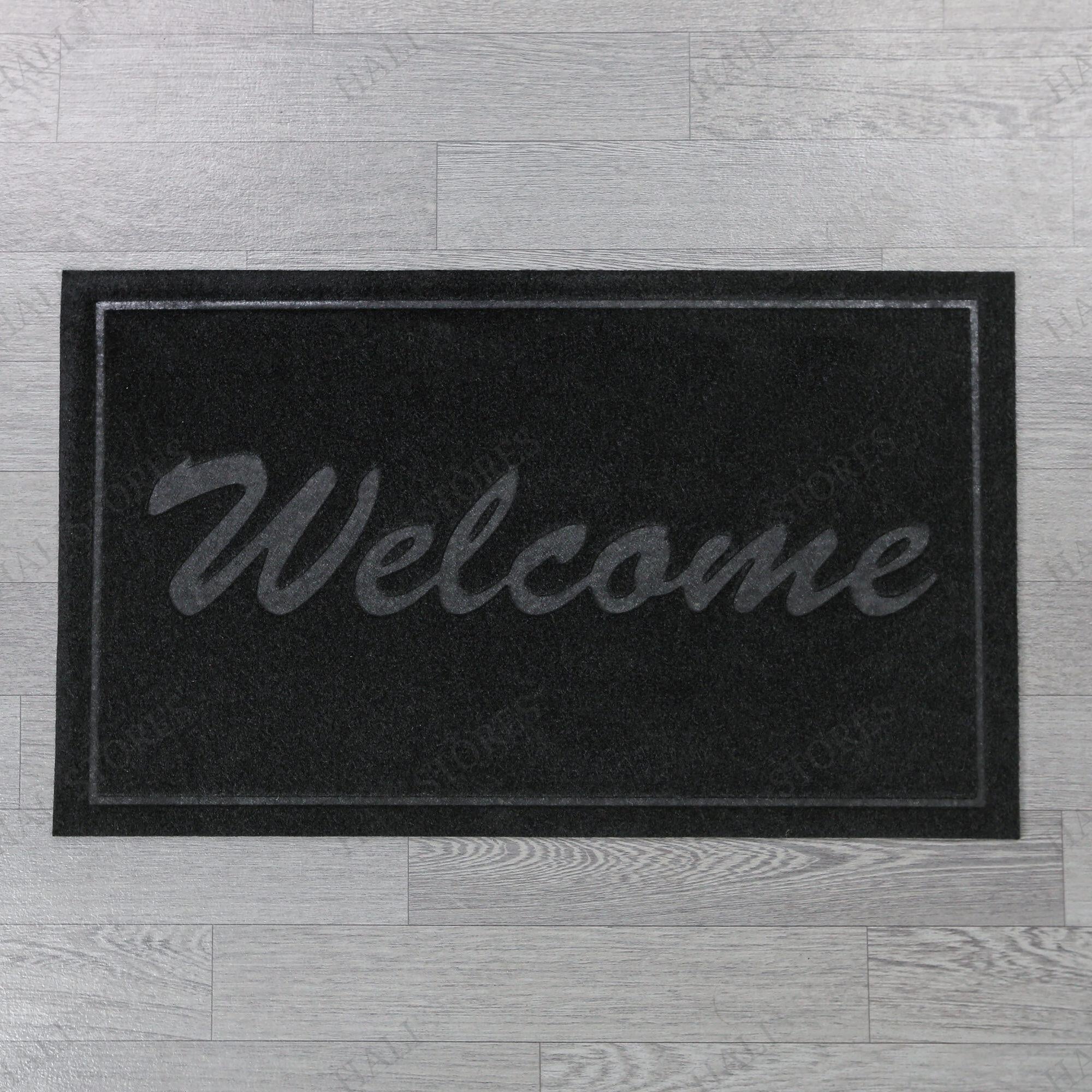 Kabartmalı Welcome Siyah Kapı Paspası