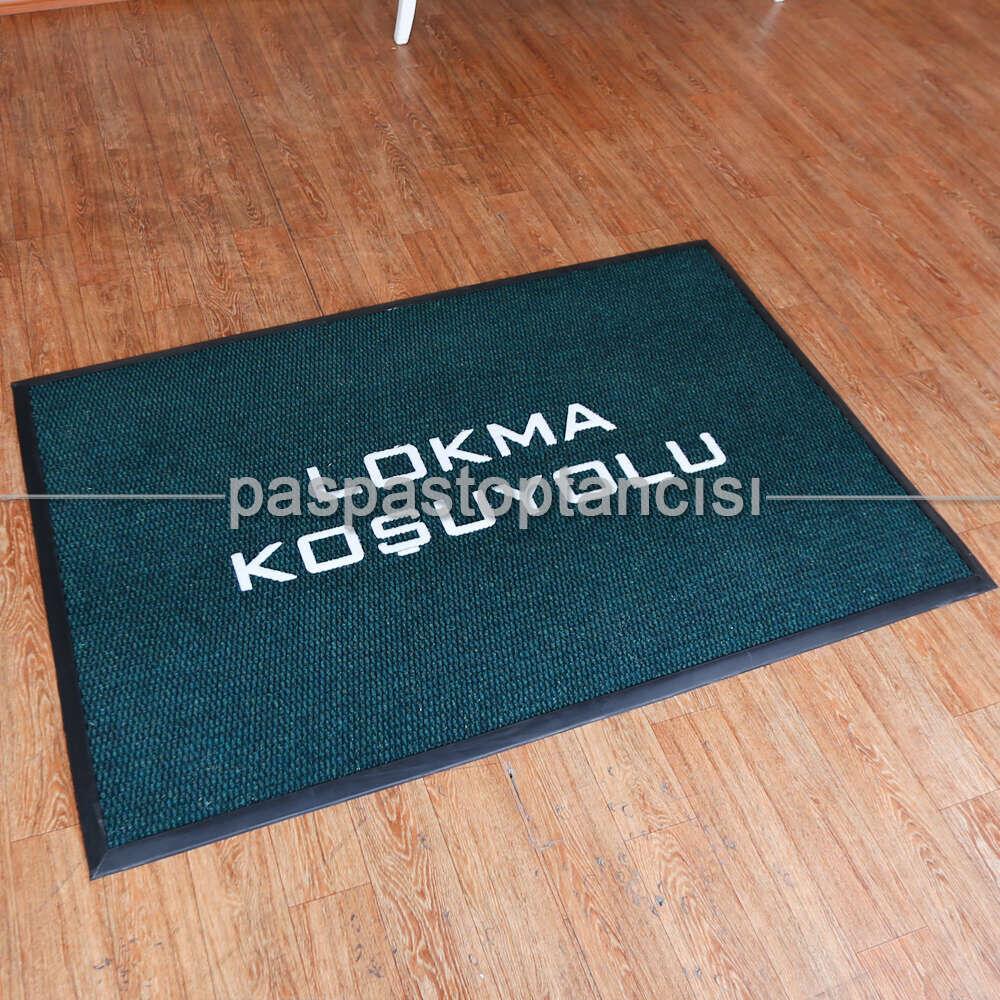 Restaurant için Özel Logolu Yeşil Paspas