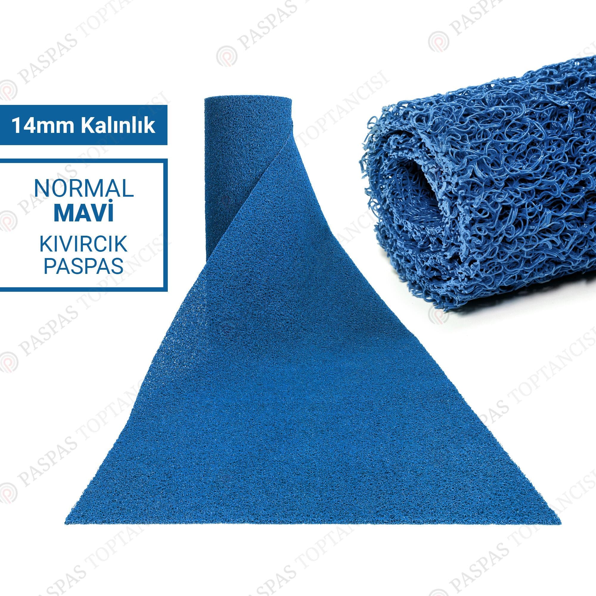 Toptan Kıvırcık Paspas Normal 14 mm Mavi