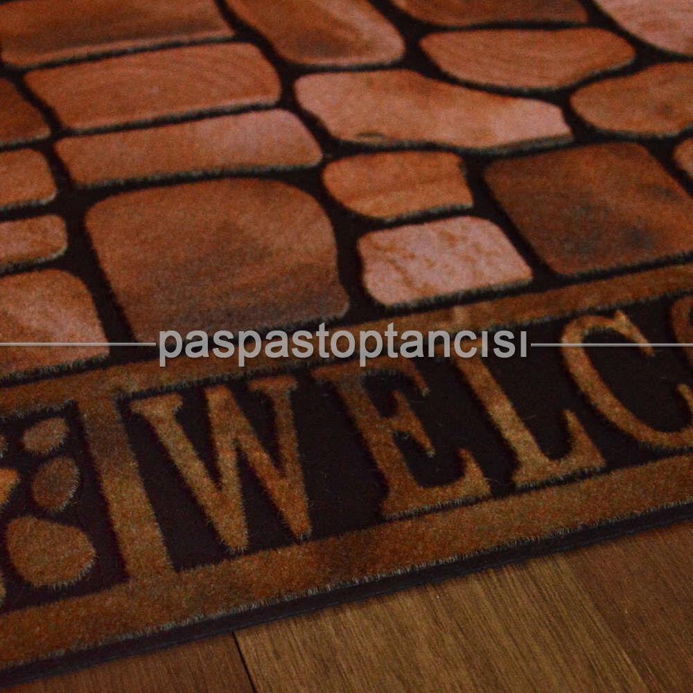 Welcome Yazılı Kapı Paspası Antik 15