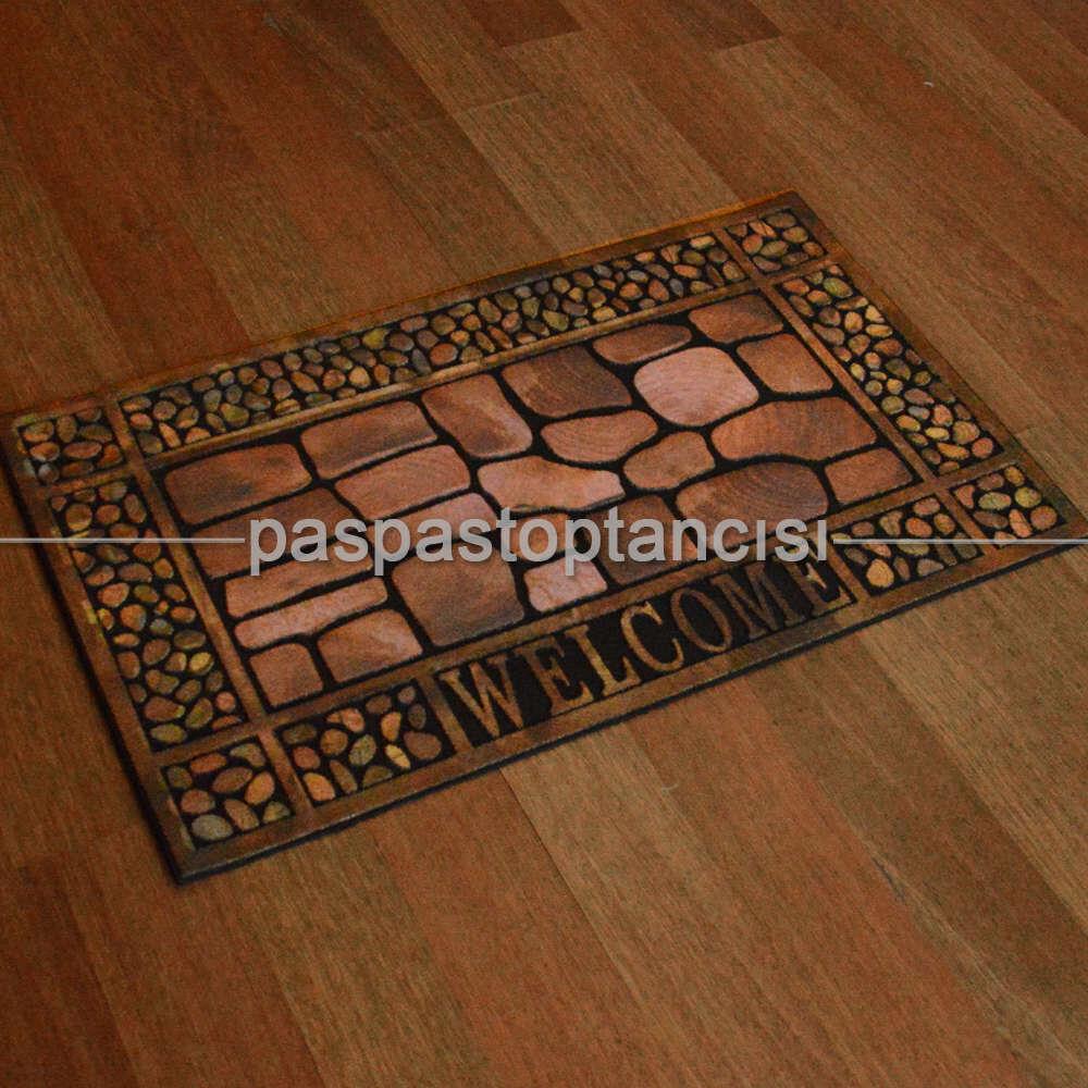 Welcome Yazılı Kapı Paspası Antik 15