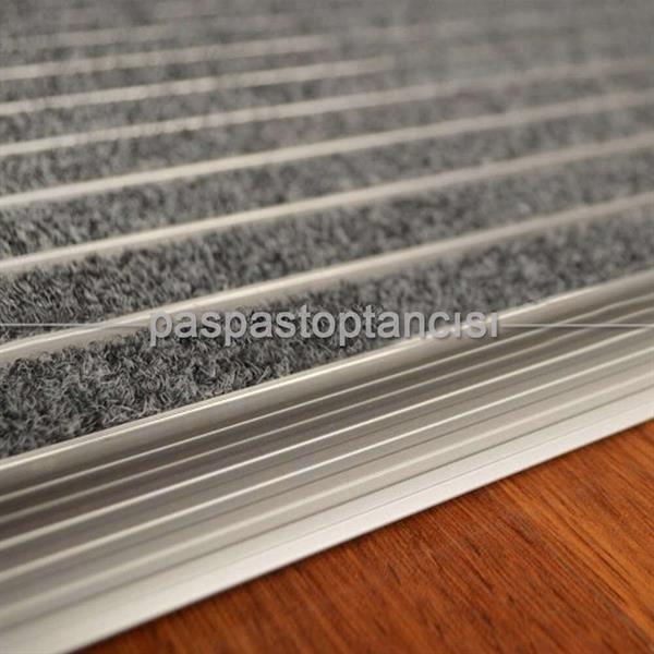 Alüminyum Paspas Bukle Halı Fitilli EM1000 Gri