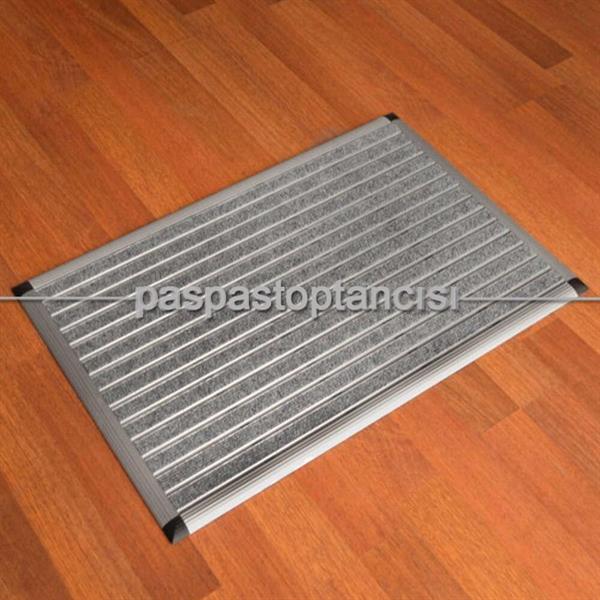 Alüminyum Paspas Bukle Halı Fitilli EM1000 Gri