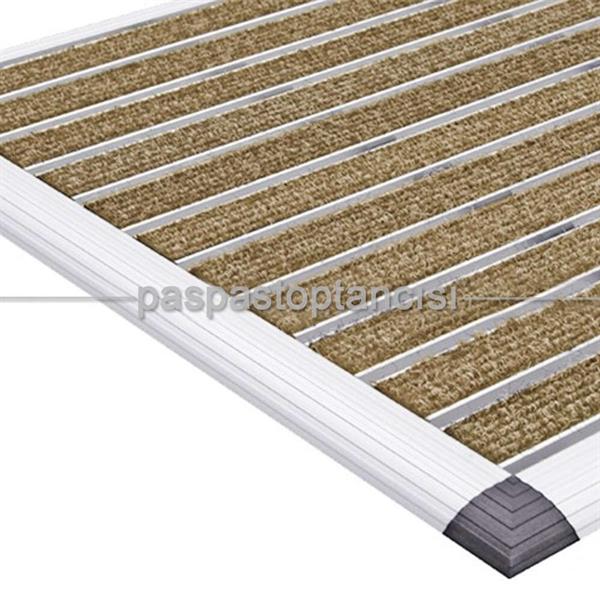 Alüminyum Paspas Bukle Halı Fitilli EM1000 Bej