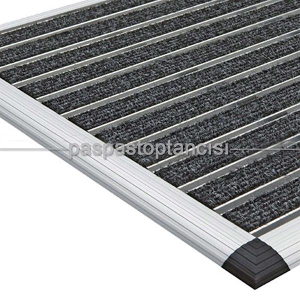 Alüminyum Paspas Bukle Halı Fitilli EM1000 Siyah