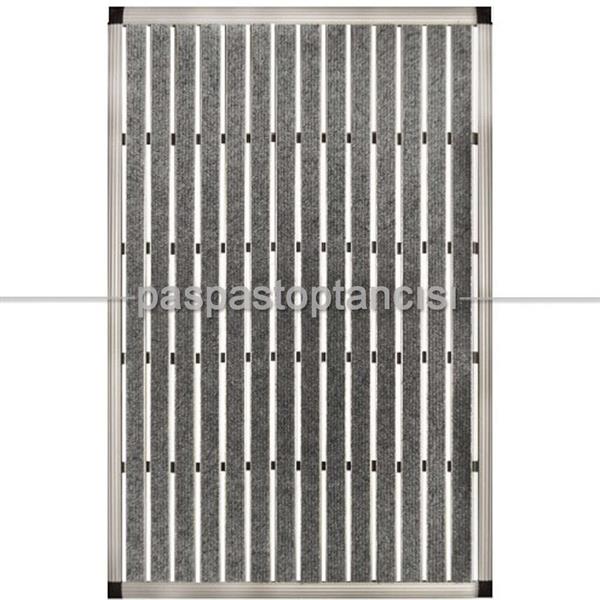 Alüminyum Paspas Bukle Halı Fitilli EM1000 Gri