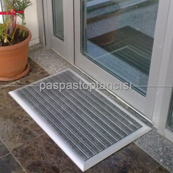 Alüminyum Paspas Bukle Halı Fitilli OM1000 Gri