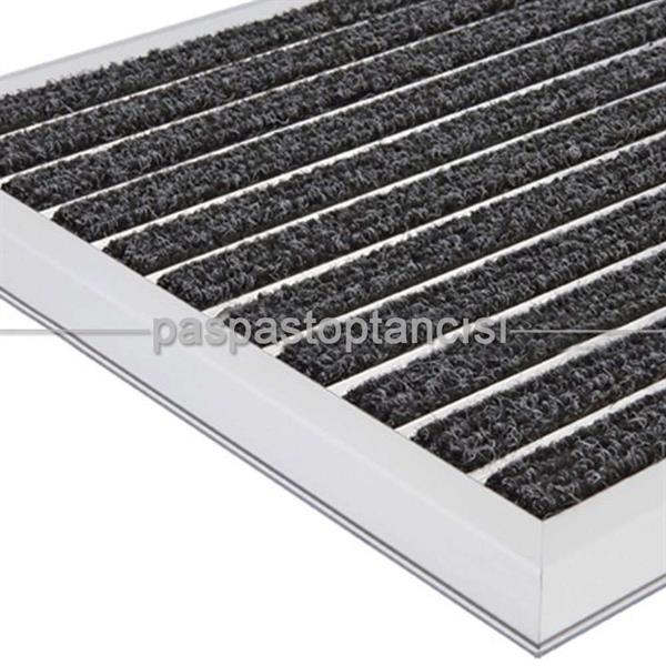 Alüminyum Paspas Bukle Halı Fitilli OM1000 Siyah