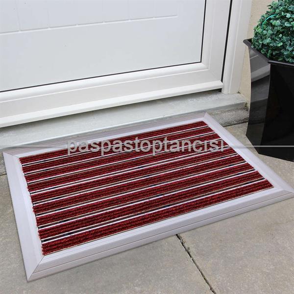 Alüminyum Paspas Bukle Halı Fitilli OM1000 Kırmızı