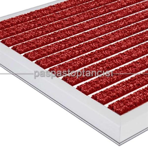 Alüminyum Paspas Bukle Halı Fitilli OM1000 Kırmızı