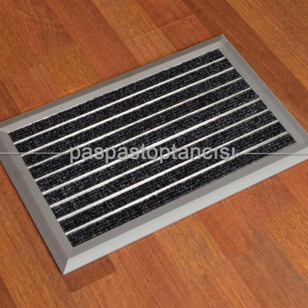 Alüminyum Paspas Bukle Halı Fitilli OM1000 Gri