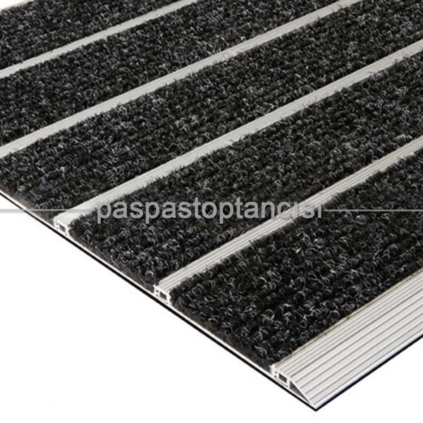 Alüminyum Paspas Bukle Halı Fitilli SM1000 Siyah
