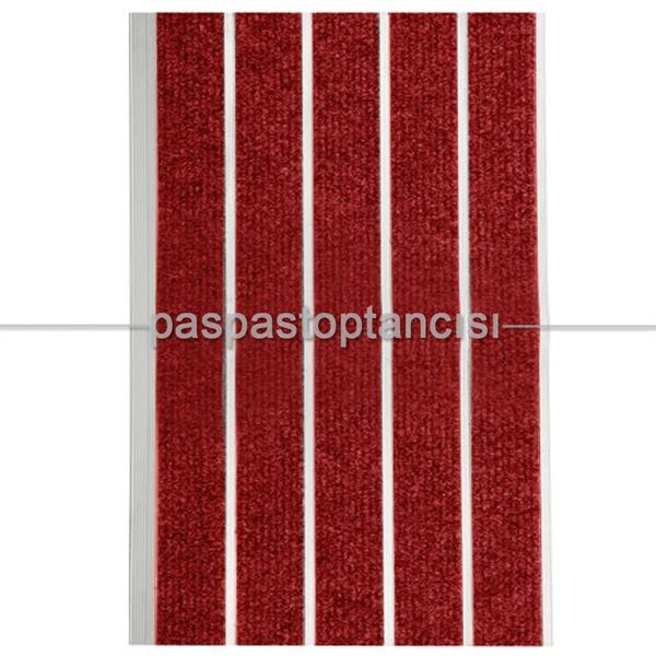 Alüminyum Paspas Bukle Halı Fitilli SM1000 Kırmızı