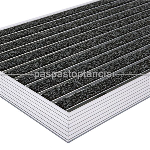 Alüminyum Paspas Bukle Halı Fitilli UM1000 Siyah