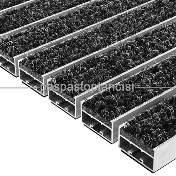 Alüminyum Paspas Bukle Halı Fitilli UM1000 Siyah