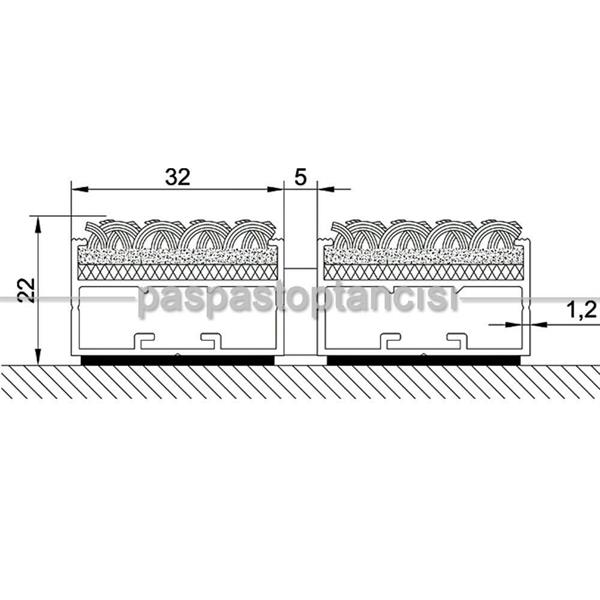 Alüminyum Paspas Bukle Halı Fitilli UM1000 Kırmızı
