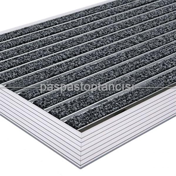 Alüminyum Paspas Bukle Halı Fitilli UM1000 Gri