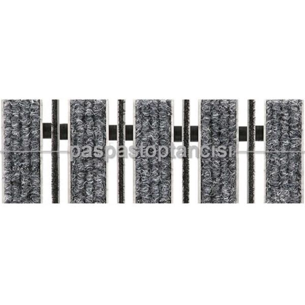 Alüminyum Paspas Bukle Halı Fitilli ve Fırça Sıyırıcılı UM1000F Gri