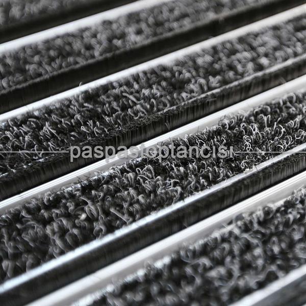 Alüminyum Paspas Bukle Halı Fitilli ve Fırça Sıyırıcılı UM1000F Siyah