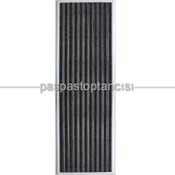 Alüminyum Paspas Bukle Halı Fitilli ve Fırça Sıyırıcılı UM1000F Siyah