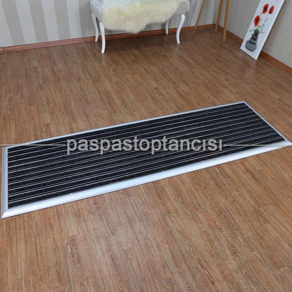 Alüminyum Paspas Bukle Halı Fitilli ve Fırça Sıyırıcılı UM1000F Siyah