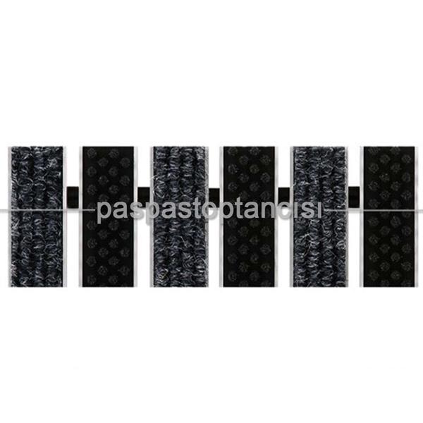 Alüminyum Paspas Bukle Halı Fitilli ve Fırça Fitilli UM1050 Siyah