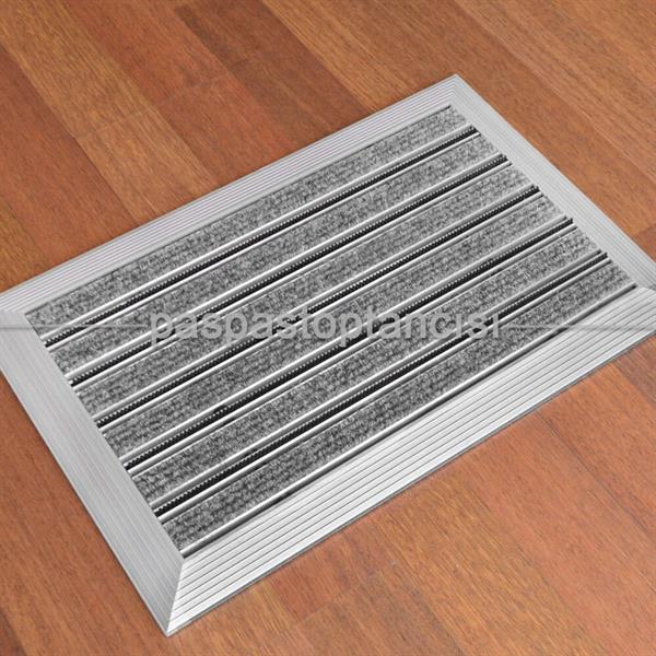 Alüminyum Paspas Bukle Halı Fitilli ve Fırça Sıyırıcılı UM1000F Gri