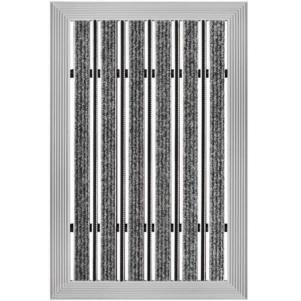 Alüminyum Paspas Bukle Halı Fitilli ve Fırça Sıyırıcılı UM1000F Gri