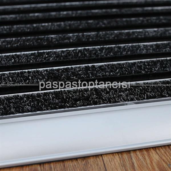 Alüminyum Paspas Bukle Halı Fitilli ve Fırça Sıyırıcılı UM1000F Siyah